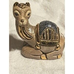 Rinconada Camel Handmade Clay Sculpture Gold And Platinum From Uruguay #1716B